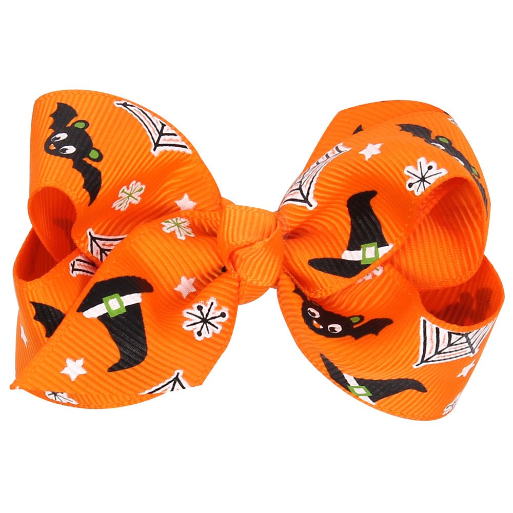 Love Sweety Baby Rose Halloween Headband Infant Pumpkin Hairband Bow Hair Clips (4Pc Clips-G)