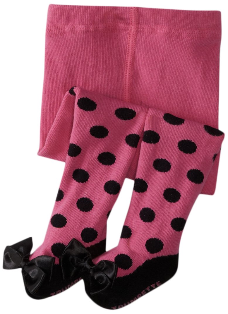 Trumpette Baby Girls' Dottie'S Tights, Fuchsia/Black, 12 18 Months