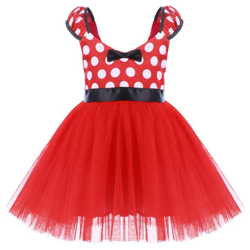 Ibtom Castle Wedding Costume For Toddler Little Girl Tutu Skirt Cartoon Ear Headband Polka Dot First Birthday Halloween Costume