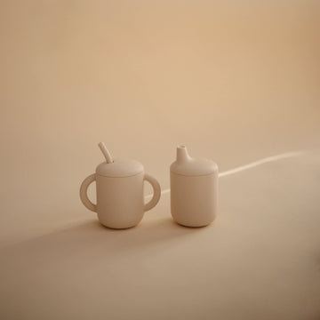 Mushie 100% Silicone Baby Sippy Cup | 6 Months+ (Shifting Sand)