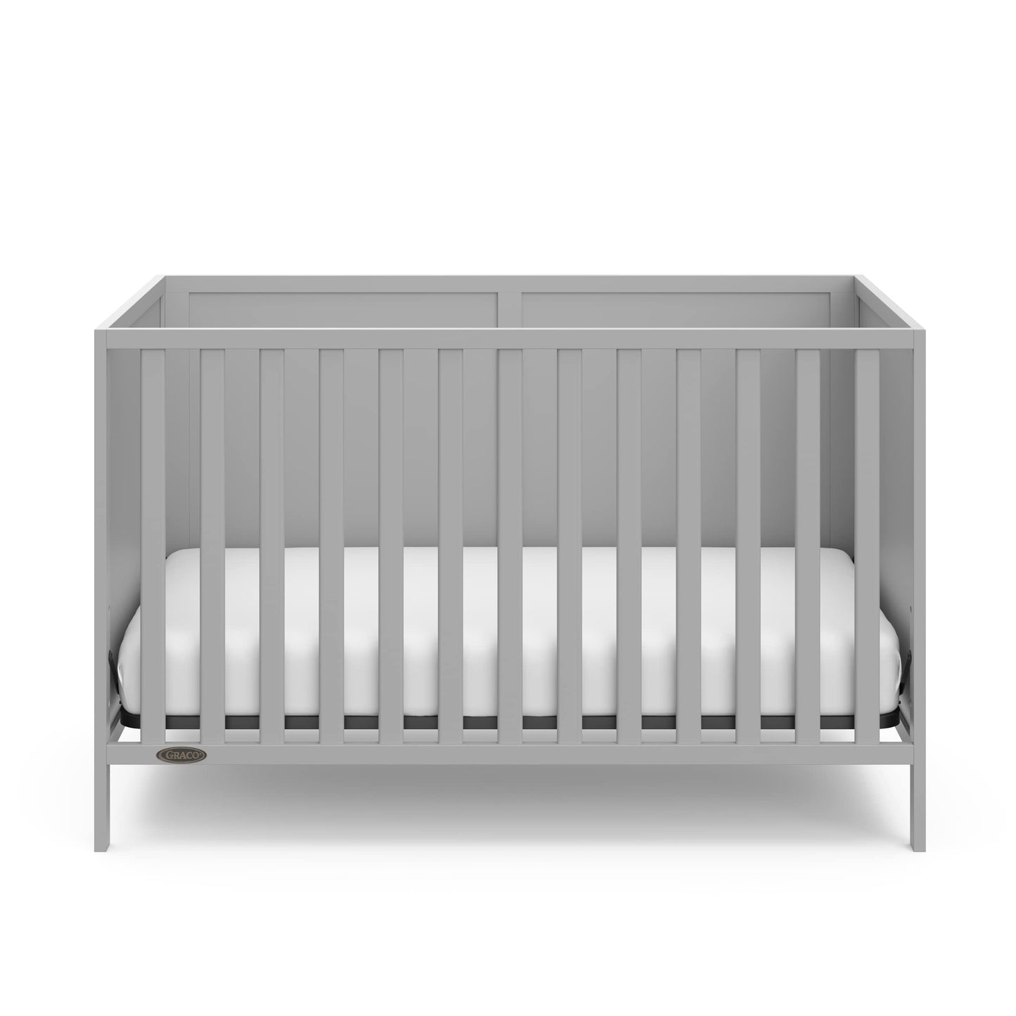 Graco Theo Crib And Mattress Nursery Essentials Pack (Pebble Gray) - Greenguard Gold Certified Baby Crib & Crib Mattress, Cribs