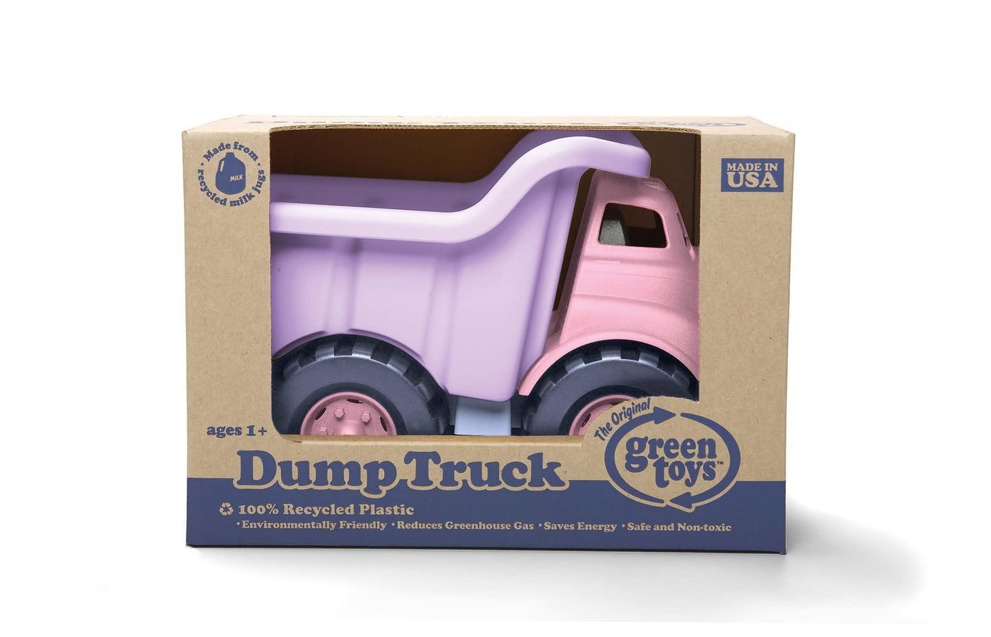 Green Toys Dump Truck in Pink Color - BPA Free, Phthalates Free Play Toys for Improving Gross Motor, Fine Motor Skills. Play Veh