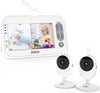 Jousecu Baby Monitor With 2 Cameras, Video Baby Monitor, 4.3' Lcd Split Screen,2-Way Audio, Crying Detection, Night Vision, Tem