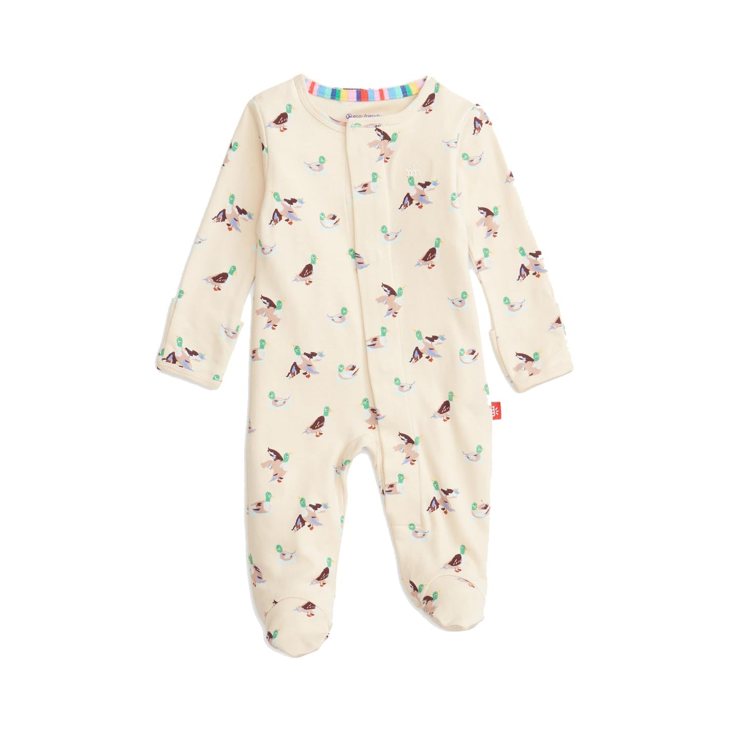Magnetic Me 100% Organic Cotton Magnetic Baby Footie Pajamas | Super Soft Cotton Fabric | Quack Me Up | Newborn