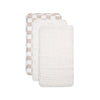 Nana Baby Burp Cloths | 100% Organic Muslin Cotton | Set Of 3 (Ivory/Oatmeal)