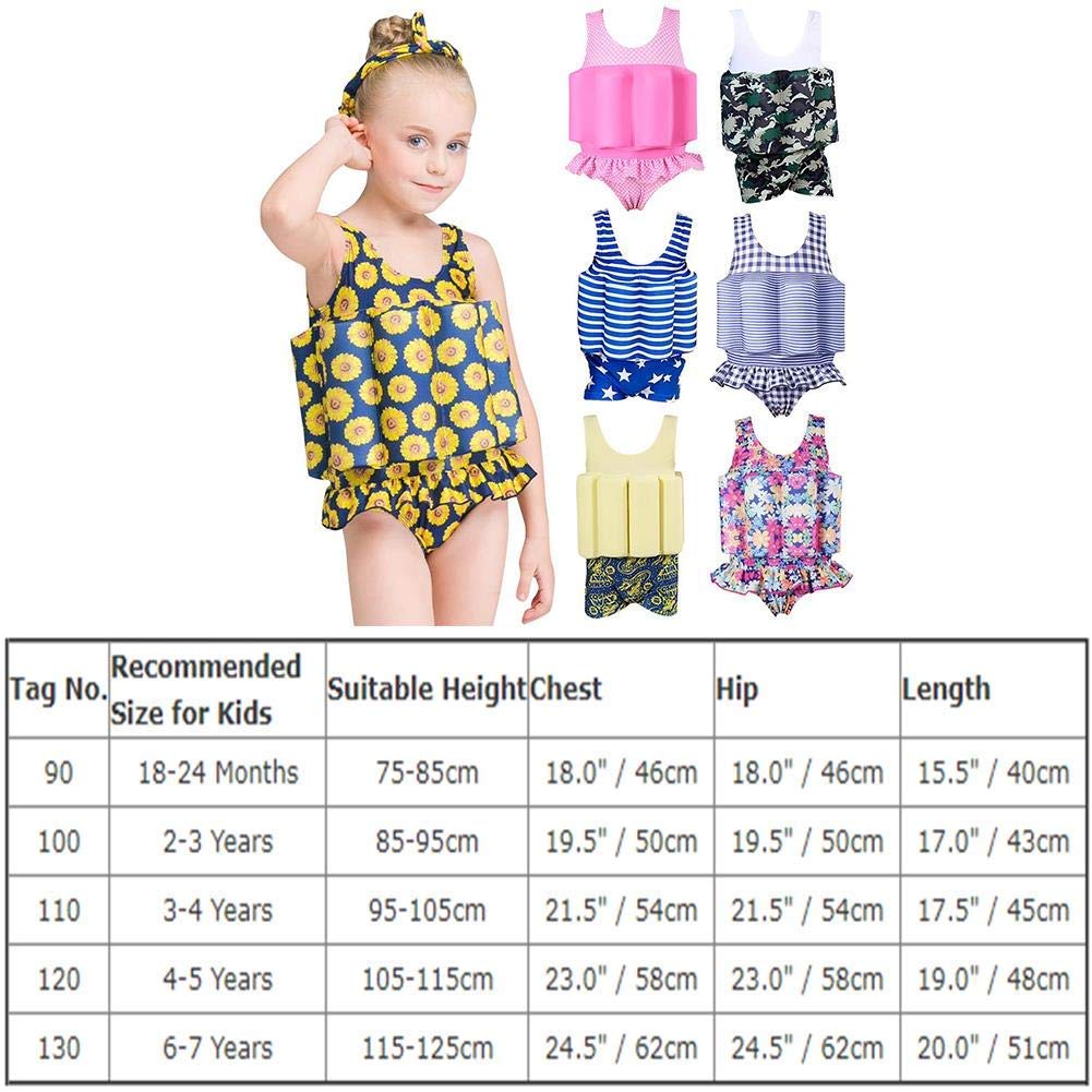 Kids Baby Girls Polka Dot Floatation Swimsuit With Adjustable Buoyancy Bathing Swimwear Toddler One Piece Swimming Suit Summer S