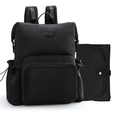 Miss Fong Diaper Bag Backpack - Baby Diaper Bag Neoprene Bag Large Capacity Neoprene Backpack With Diaper Changing Pad Travel Di