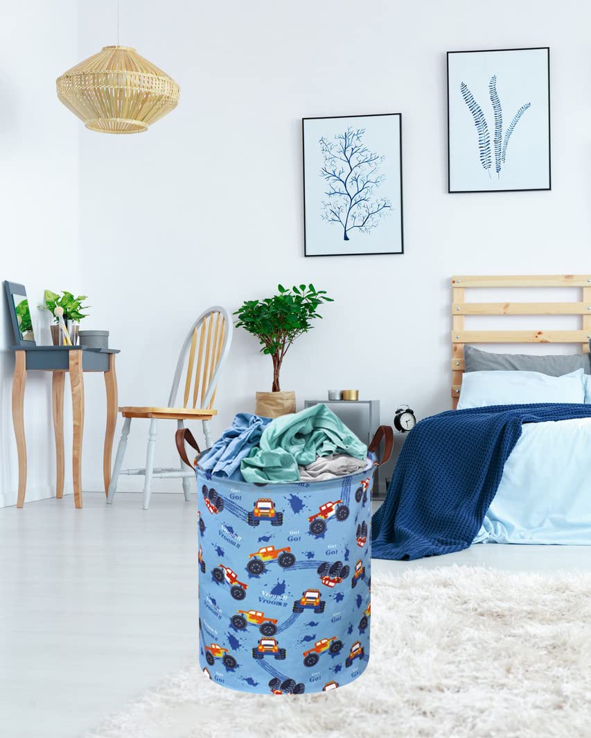 Sanjiaofen Kids Boys Hamper, Kids Laundry Basket Collapsible Monster Truck Storage Baskets For Boy Room Decor,Office,Toy Organiz