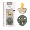 Bibs Pacifiers Colour Collection | Natural Rubber Baby Pacifier | Set Of 2 Bpa-Free Soothers | Made In Denmark | 0+ Months (Pack