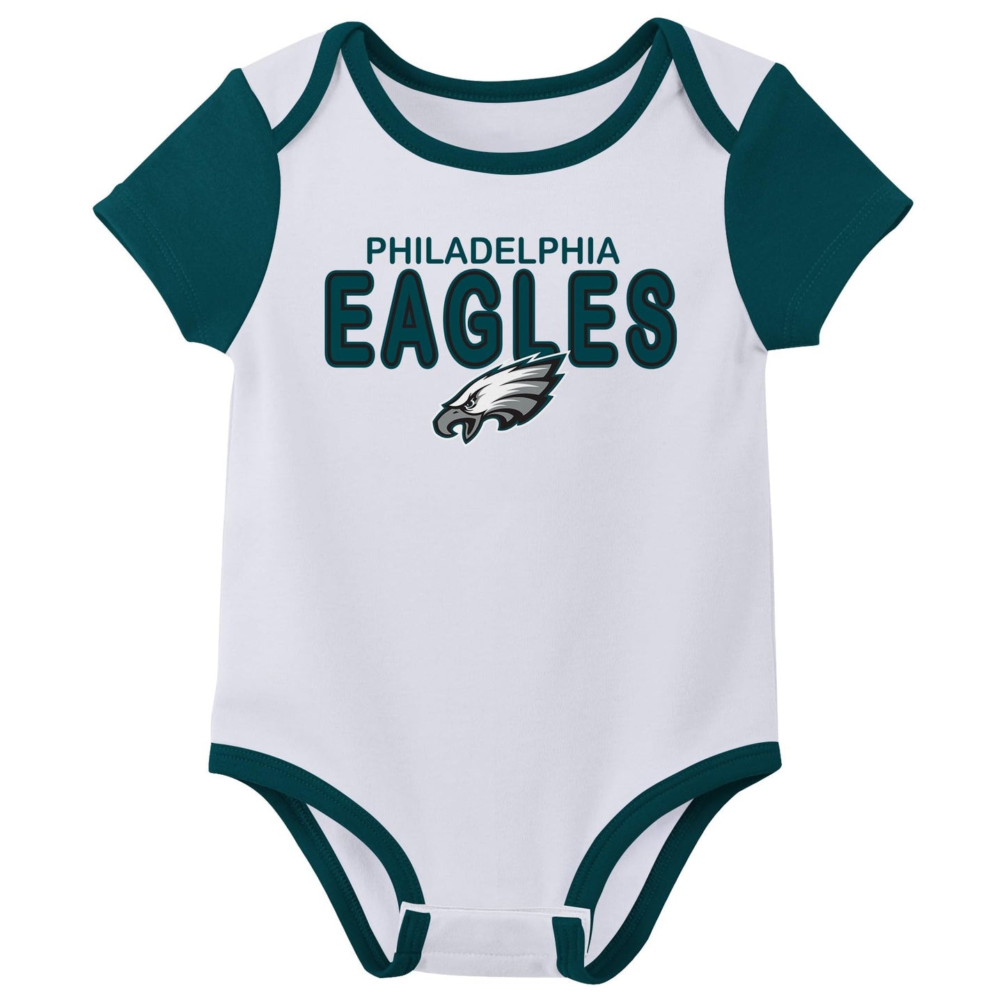 Outerstuff Nfl Newborn Baby And Infant Short Sleeve Bodysuit Variety 3-Pack - Philadelphia Eagles, 3-6M