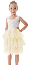 2Bunnies Girl Peony Lace Back A-Line Tiered Tutu Tulle Flower Girl Dress (No Applique Ivory, 7-8Yrs)
