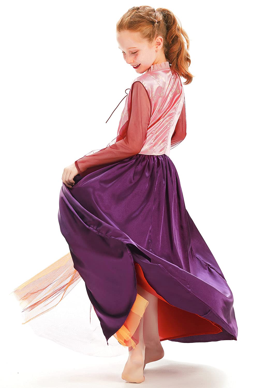 Taeyue Kids Girls Sarah Sanderson Costume Halloween Witch Cosplay Dress Outfit For Child,Xxlarge