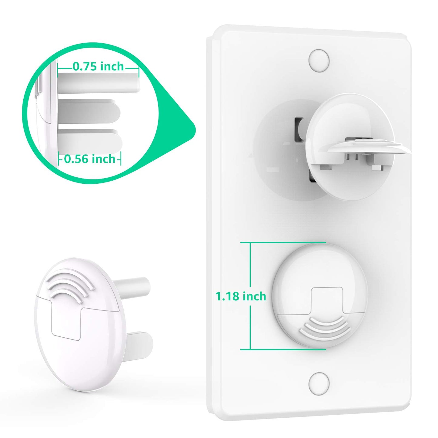 Outlet Covers (42 Pack) With Hidden Pull Handle Baby Proofing Plug Covers 3-Prong Child Safety Socket Covers Electrical Outlet P