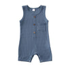 Baby Girl Boy Romper Bodysuit Solid Plain One Piece Jumpsuits Sleeveless One Piece Baby Clothes Outfits Summer (Blue, 12-18 Mont
