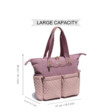 Esvan Diaper Tote Bag Totepack Backpack 2 In 1 For Women Multifunctional Large Capacity With Insulated Pockets Travel (Pink Purp