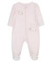 Little Me Clothes for Baby Girls' 100% Cotton Scratch-Free Tag Footed One-Piece Romper Sleeper, Sweet Kitties, 3 Months