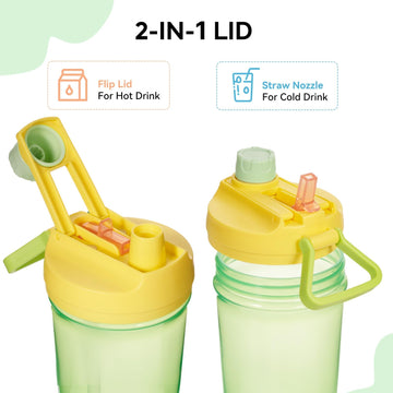 Kerilyn 12Oz Kids Water Bottle With Straw Leak-Proof Toddler Water Bottle Plastic Water Bottles Bpa-Free Toddler Straw Cups With