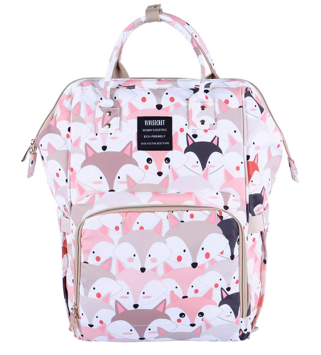 Armbq Baby Diaper Bag Backpack Multi-Function Waterproof Diaper Bag for Baby Care Travel Essentials Back Pack for Mom Fox
