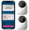 Babysense 2Peek Video Baby Monitor, Wifi Security Camera With Auto Tracking (2Pcs), 3Mp Super Hd, Intelligent Motion & Sound Det