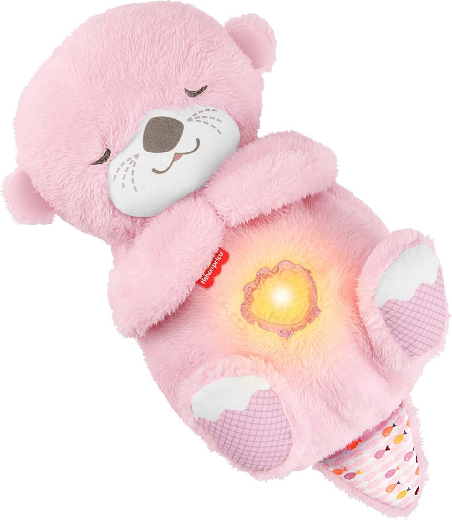 Fisher-Price Baby Toy Soothe n Snuggle Otter, Pink Plush Portable Sound Machine with Breathing Motion & Lights for Newborns Ages