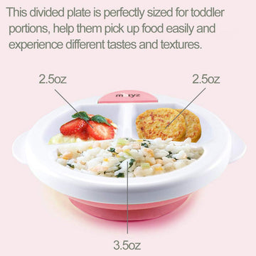 Matyz Baby Feeding Suction Warm Plate With Draining And Drying Design - Stay Put Divided Plate For Kids - Including 1 Toddler Pl