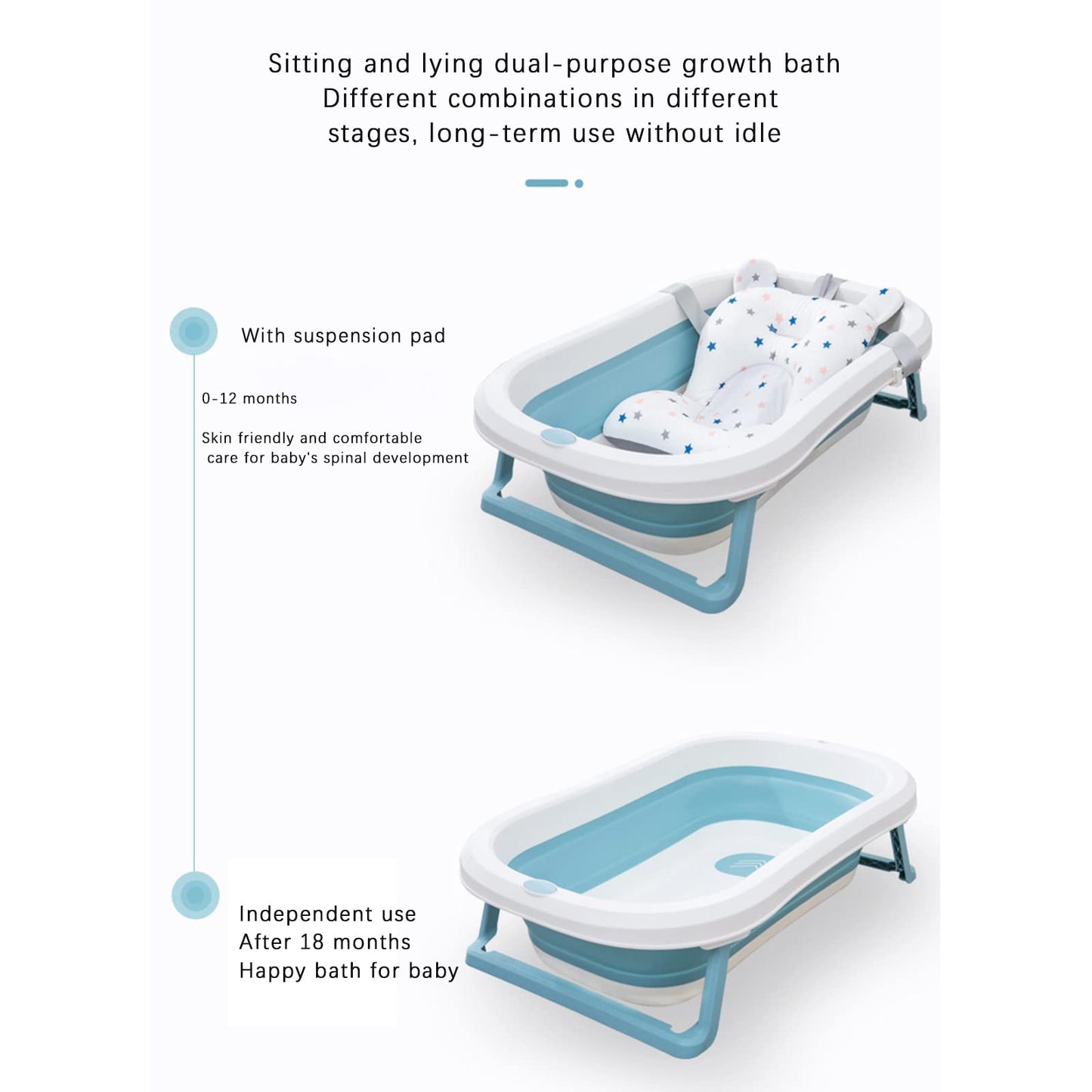 Baby Bath Cushion Pad Newborn Bathtub Mat Infant Bath Supporter Net Baby Bathtub Pillow Non-Slip Floating Bathing Tub Seat (Pink