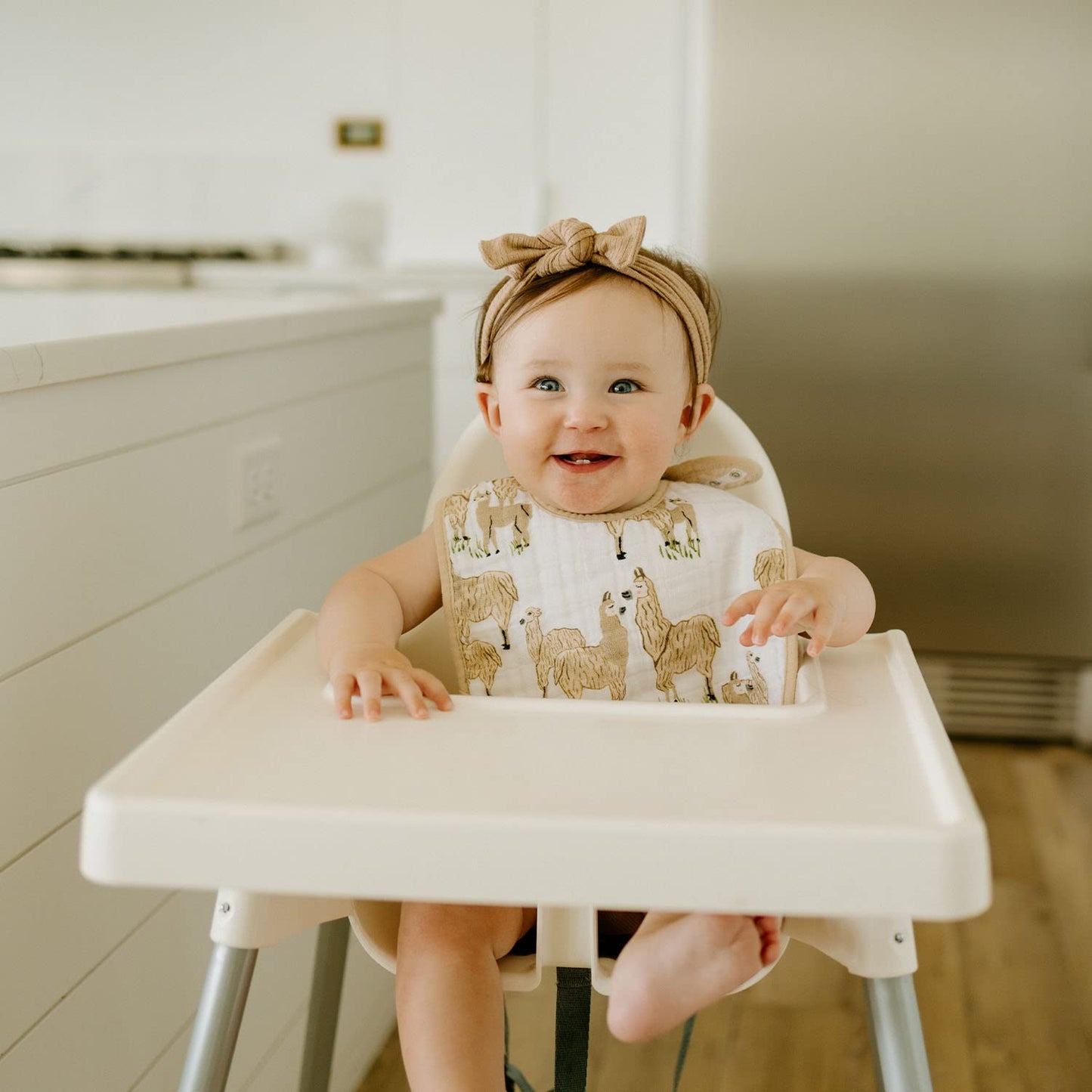 Little Unicorn Premium Classic Bib 3 Pack | Adjustable As Baby Grows | Soft Fabric On Skin | Great For First Time Eaters (Llama