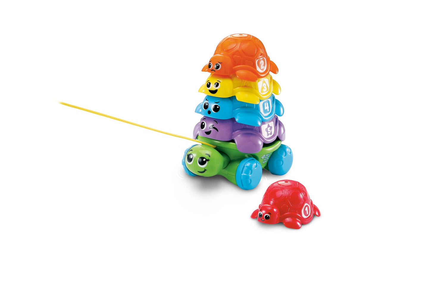 Leapfrog Nest & Count Turtle Tower, Pull Along, Stacking Toy, Teaches Colours, Shapes & Numbers, Includes 5 Turtle Shells, Senso