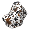 Brown Cow Print Western Baby Stuff Car Seat Covers Multi-Use Car Seat Canopy Carrier Cover, Breathable Breastfeeding Cover Boys