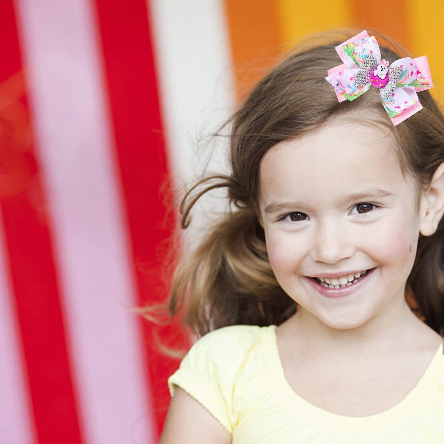 4 Pieces Easter Bows Hair Clips Easter Bows Clips Grosgrain Hair Barrettes Rabbit And Egg Headwear Hairpin Easter Hair Accessori