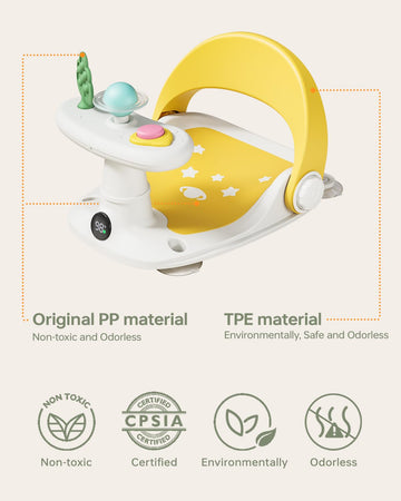 Babygreat Baby Bath Seat For Babies 6 Months & Up Bath Seats For Babies Sitting Up Non-Slip Infant Bathtub Chair With Suction Cu