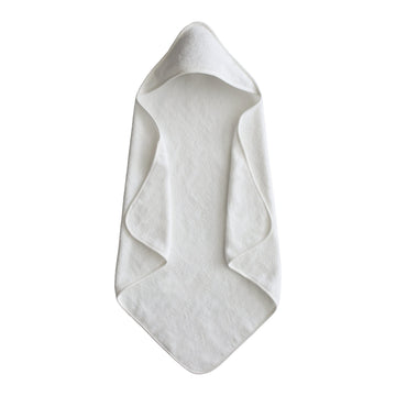 mushie Baby Hooded Towel | Organic Cotton (Pearl)