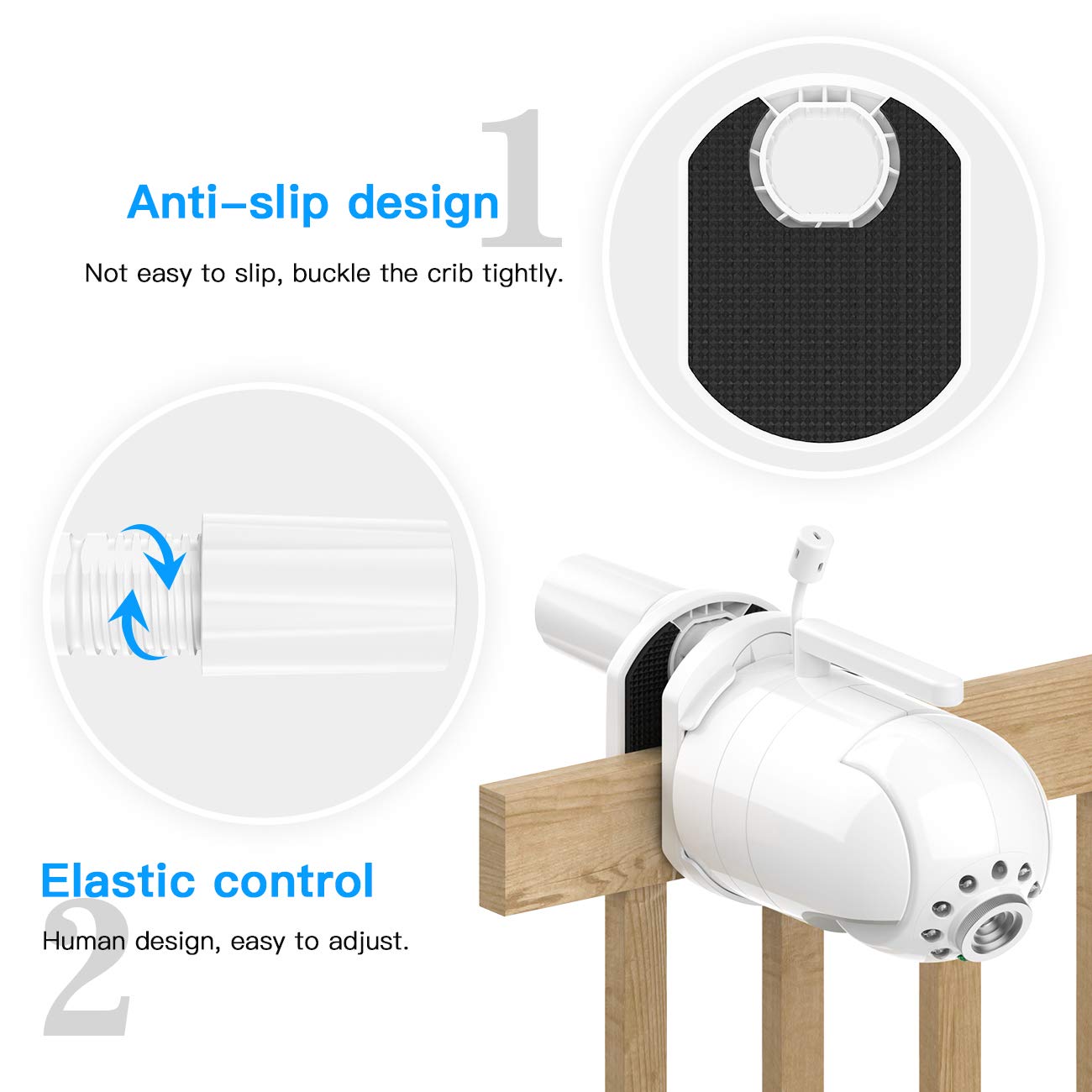 Holaca Baby Monitor Mount Bracket For Infant Optics Dxr-8 Infant Optics Dxr-8 Pro Baby Monitor, Compatible With Universal Baby C