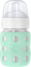Lifefactory 8-Ounce Stainless-Steel Vacuum-Insulated Wide-Neck Baby Bottle with Sippy Nipple, Mint (LS2251WMI4)