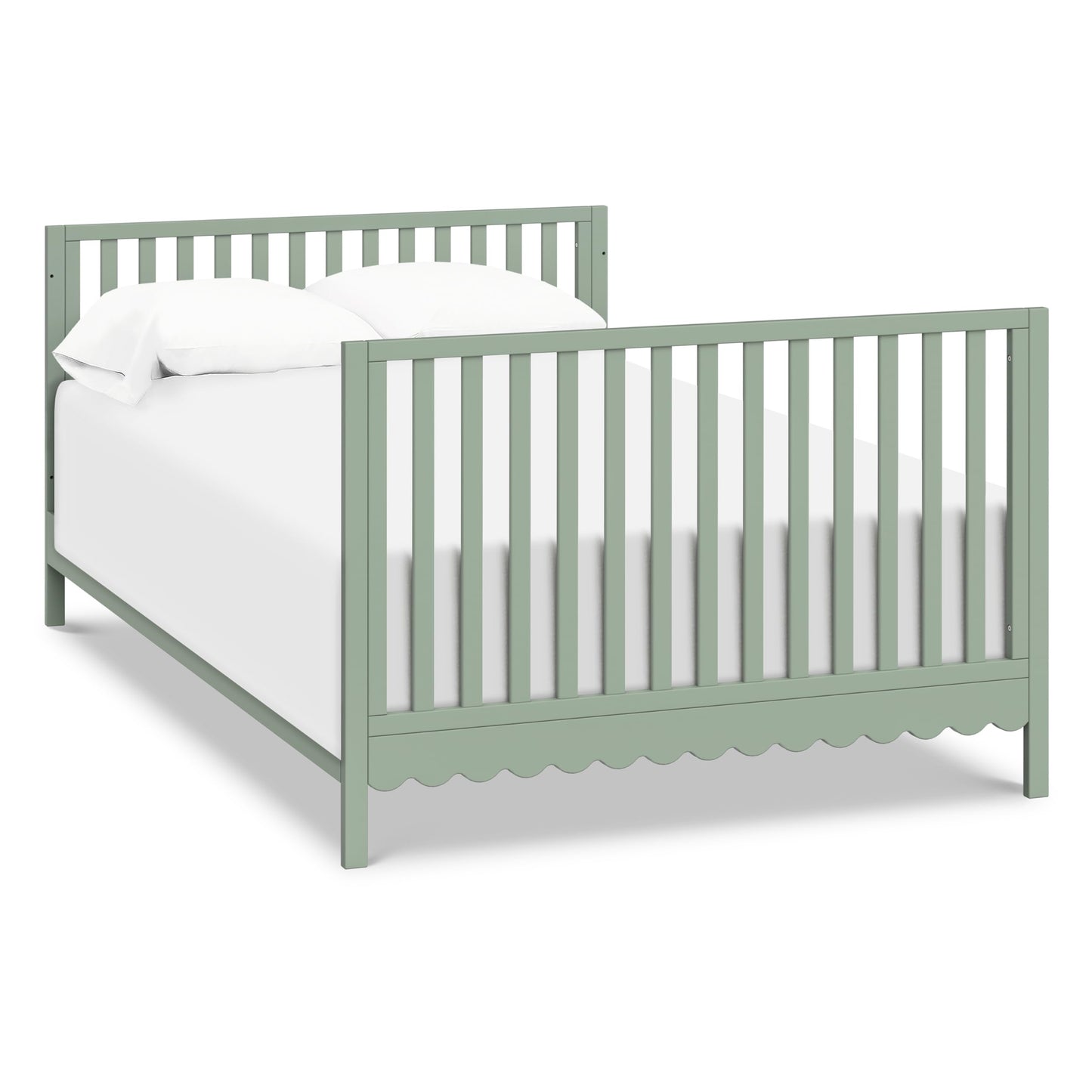 Davinci Sammy Scallop 4-In-1 Convertible Crib In Light Sage, Greenguard Gold Certified