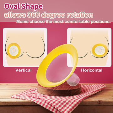 Nenesupply 19Mm Oval Flanges Compatible With Medela Breast Pump Parts Replace 19Mm Medela Flange Accessories. Work With Pump In