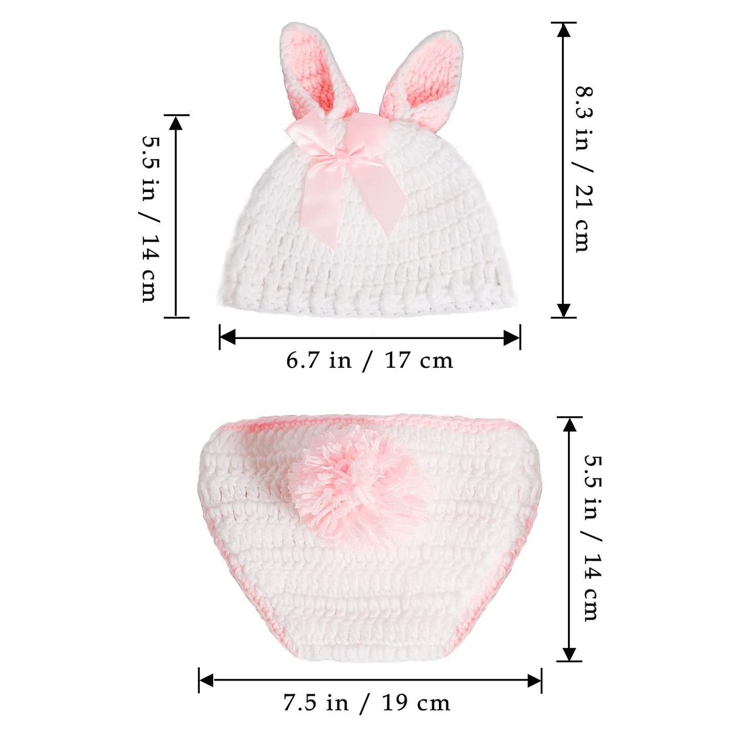 Swovo Newborn Photography Props Outfits,Baby Crochet Outfits,Handmade Knitted Baby Costume Sets,Pink