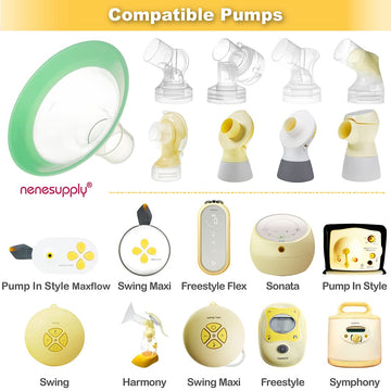 Nenesupply 15Mm Flange Inserts And 24Mm Flanges Compatible With Medela Breast Pump Parts Replacement 15Mm Flange For Medela Work