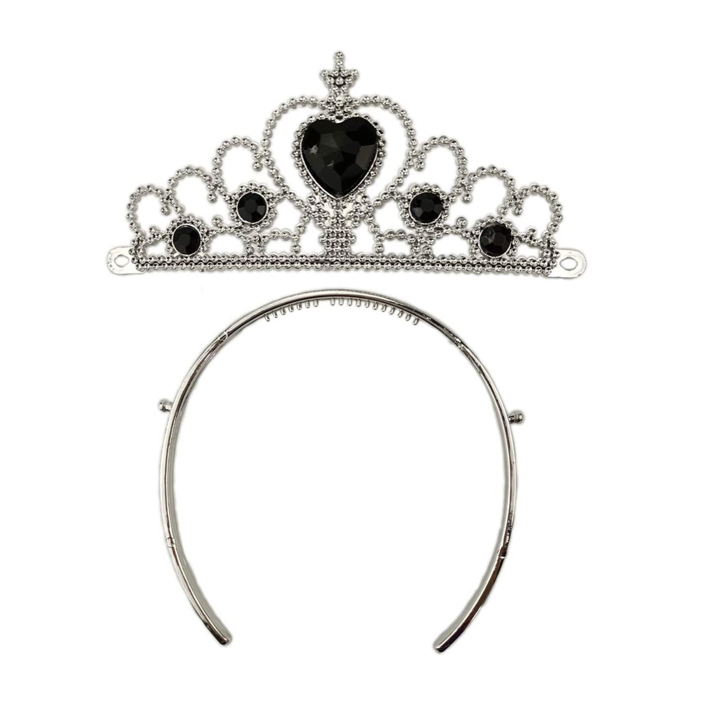 Orgrimmar Princess Dress Up Accessories For Belle Gloves Princess Tiara Crown Wand Necklaces For Kids (Black)