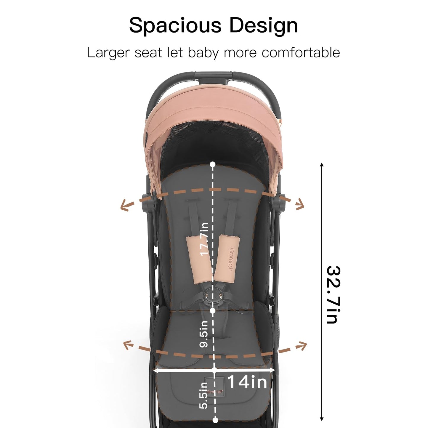 Gravity Folding Baby Stroller - Portable Toddler Stroller W/Adjustable Backrest & Canopy, Lightweight And Uv Protected Travel St