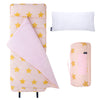 Wildkin Kids Original Nap Mat - Cozy Kids Sleep Mat With Pillow, Ideal For School & Travel - Pink And Gold Stars