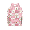 Personalized Animals Pink Diaper Bag with Name - Custom Baby Bag, Nursing Tote Backpack for Mom, Custom Name Mommy Daypack, Show