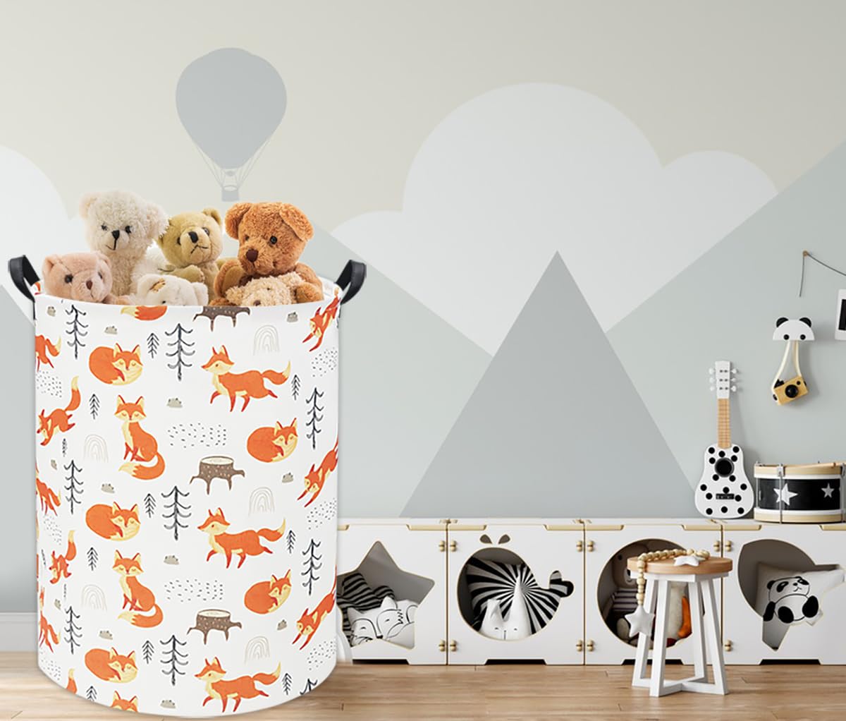 Tibaolover Foxes Kids Laundry Basket Baby Hamper Foxes Toy Storage Bin For Boys Room Decor Baby Nursery Hamper Gift Baskets For