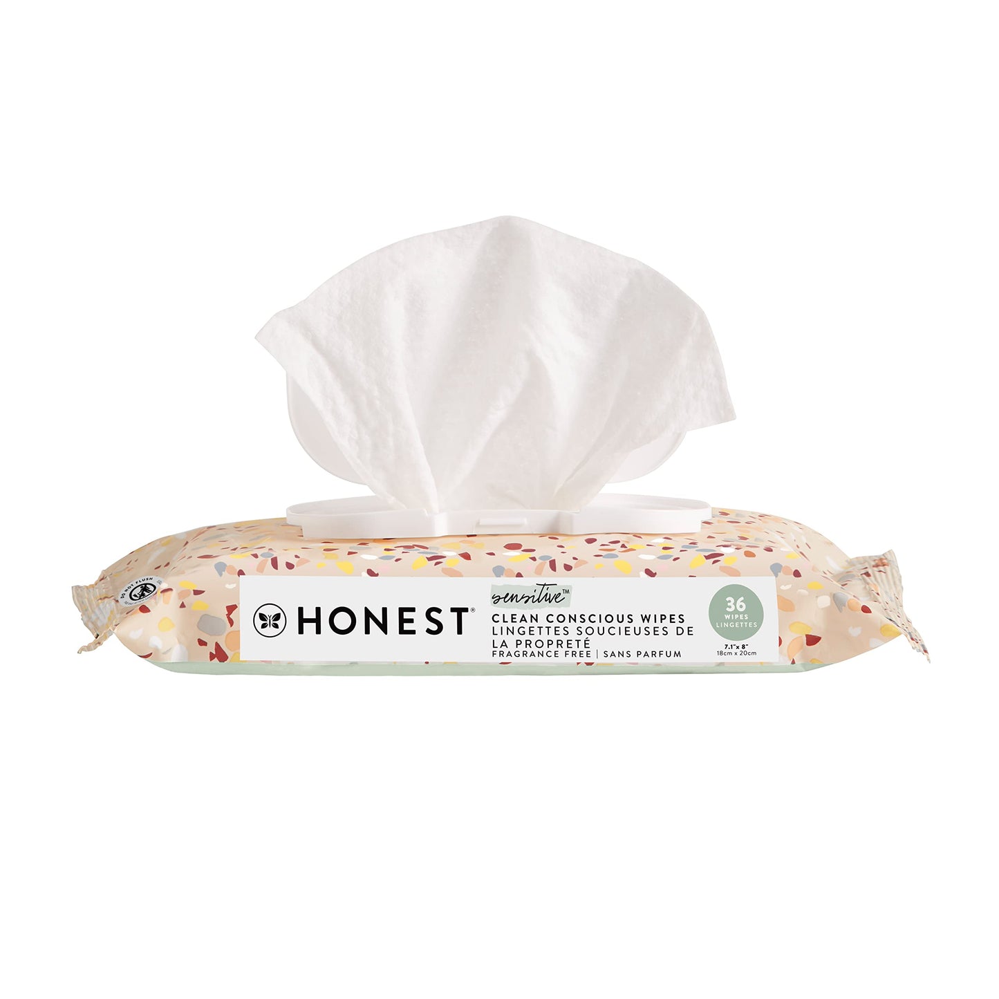 The Honest Company Clean Conscious Wipes 99% Water, Compostable, Plant-Based, Baby Wipes Hypoallergenic, Ewg Verified Terrazz