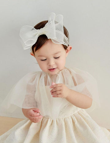 Asphinien Lace Big Bow Baby Girls Headband Floral Hair Band Toddlers Newborn Infants Christening Baptism Party Hair Accessories