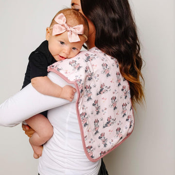 Baby Burp Cloth Large 21''X10'' Size Premium Absorbent Triple Layer 3-Pack Gift Set 'Minnie Mouse' By Copper Pearl