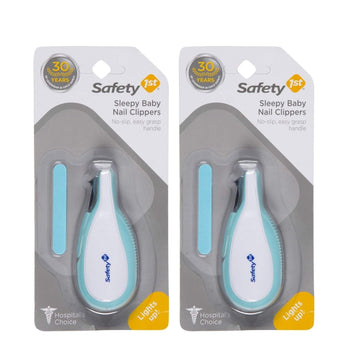 Safety 1St Sleepy Baby Nail Clipper With Built-In Led Light 2 Pack, Colors May Vary