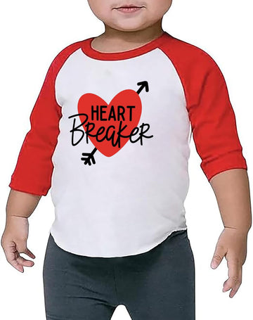 Future Ladies Man Current Mama'S Boy Raglan T-Shirt Toddler Boy Valentine'S Day 3/4 Sleeve Top Spring Cotton Outfit (1-2T, Red5)