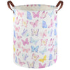 Fxocshe Butterfly Laundry Basket Girls Hamper,Baby Nursery Clothes Hamper,Foldable Waterproof Large Storage Baskets For Girls Be