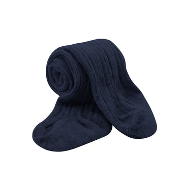 Zando Baby Toddler Tights - Ultra Soft Cotton Cable Knit Seamless Warm Pants Stockings Dance Tights For Girls Navy 0-6 Months